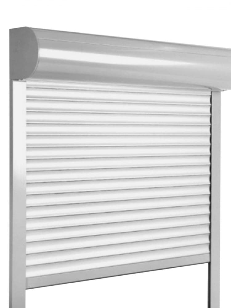 Vorbaurollladen halbrund, Aluminium weiß